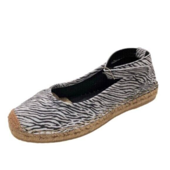 NWT Free People Black & Grey Zebra Print Bohemian Espadrilles EU38/US8 - Picture 5 of 15